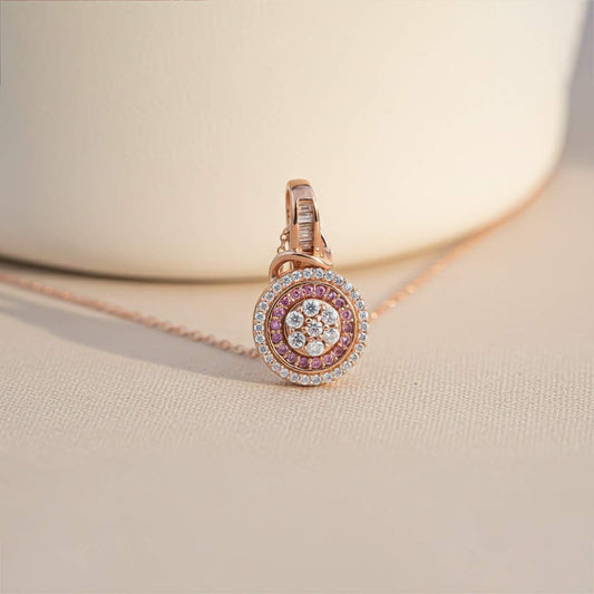 Rose Gold Cluster Pendant Necklace