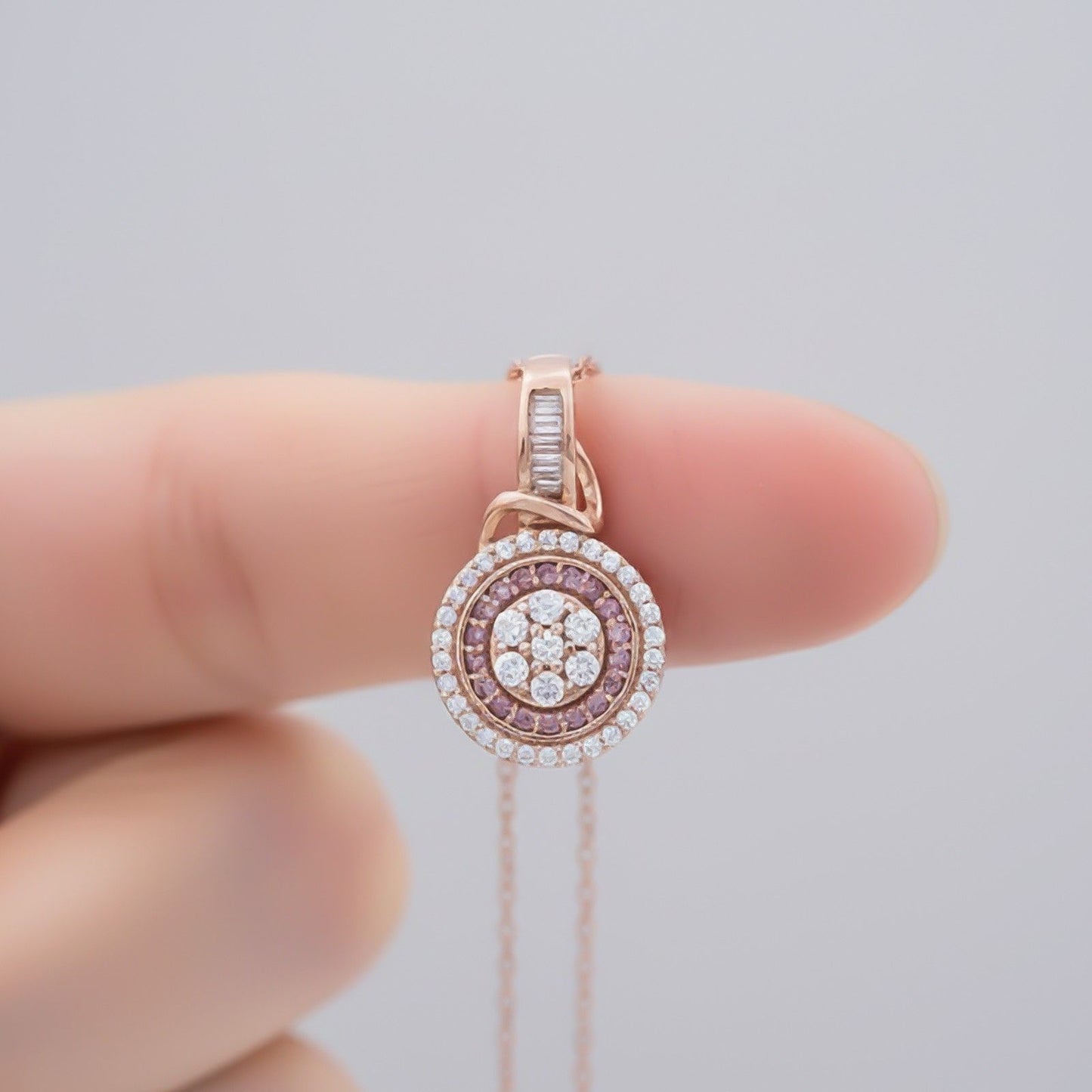 Rose Gold Cluster Pendant Necklace