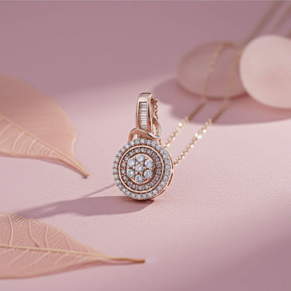 Rose Gold Cluster Pendant Necklace