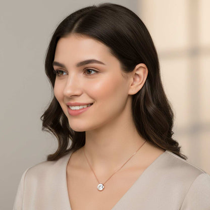 Rose Gold Classic Solitaire Bezel Pendant