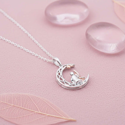 Silver & Rose Gold Couples Circle Pendant Gifts for Women
