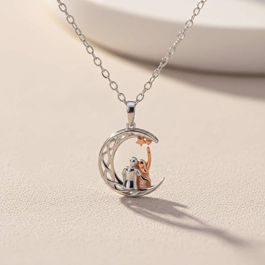 Silver & Rose Gold Couples Circle Pendant Gifts for Women