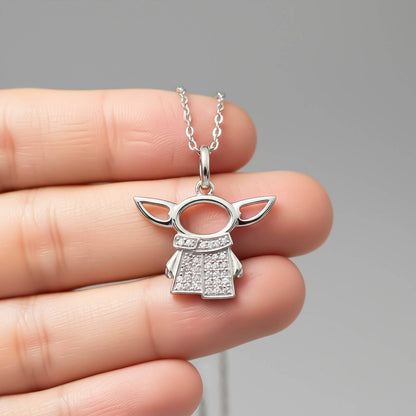 Silver Star Wars Baby Yoda Grogu Pendant