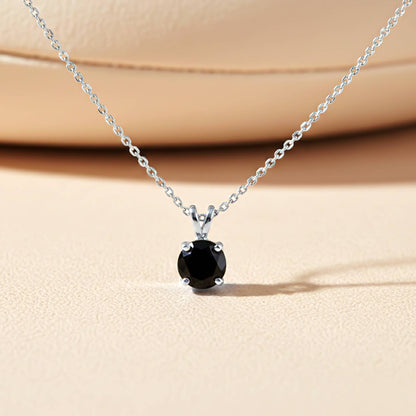 Silver Black Diamond Spherical Pendant