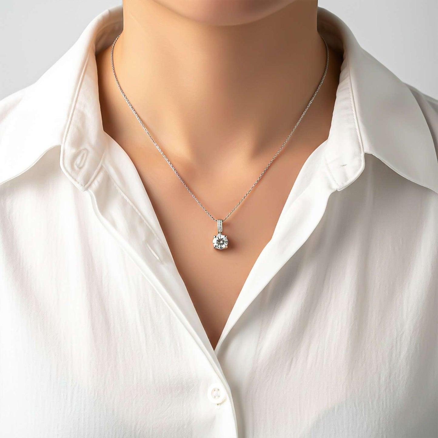Silver Classic Pendant For Women's
