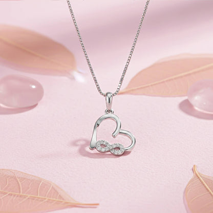 Silver Heart Infinity Zircon Pendant