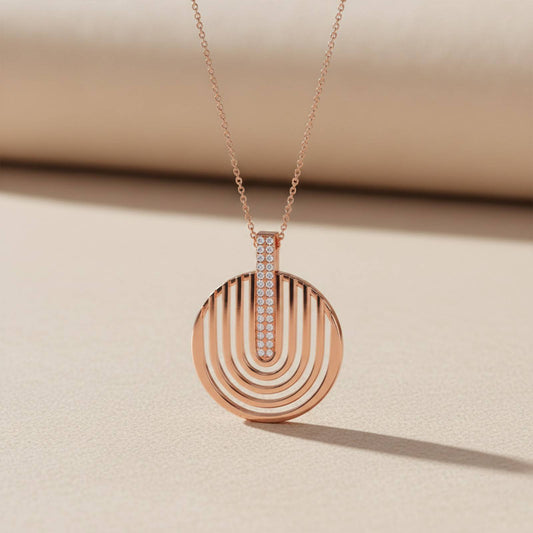 Silver Clutched Medal Rose Gold Pendant