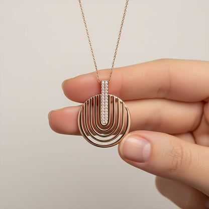 Silver Clutched Medal Rose Gold Pendant