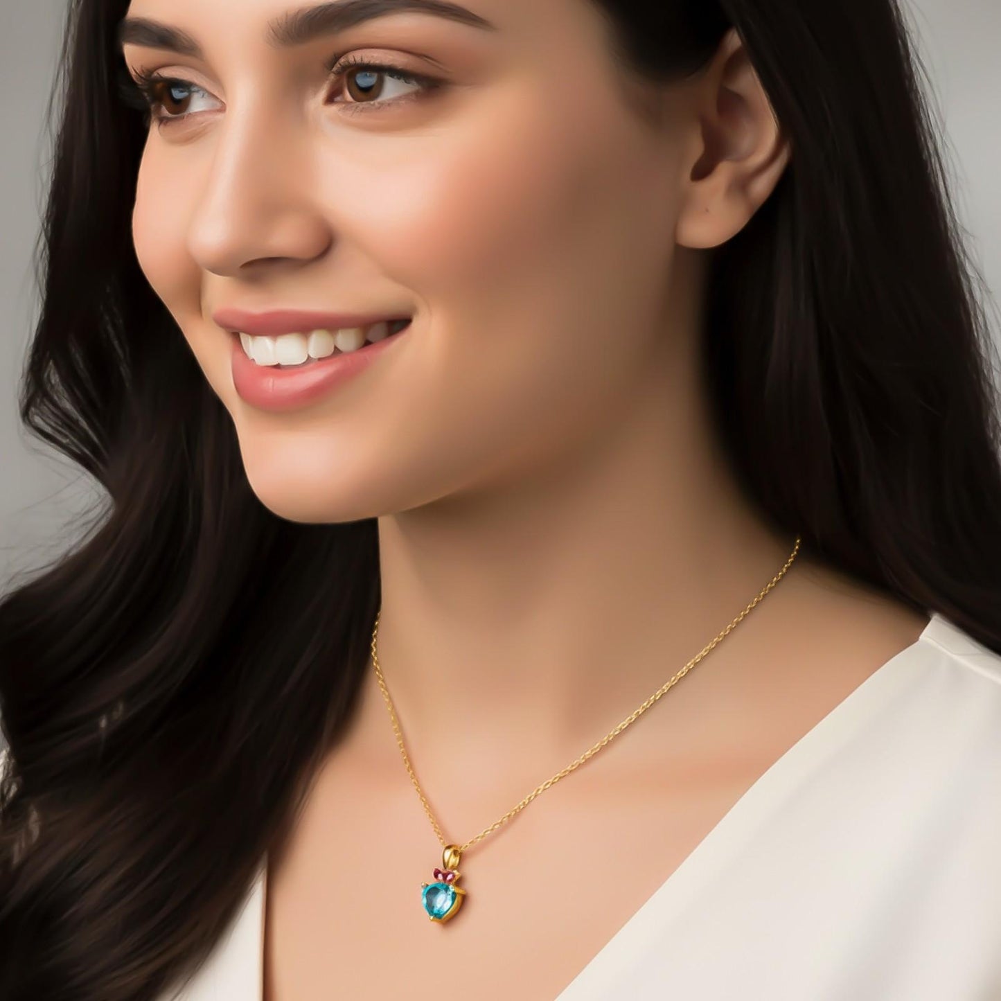 Golden Heart Shaped Bold Pendant