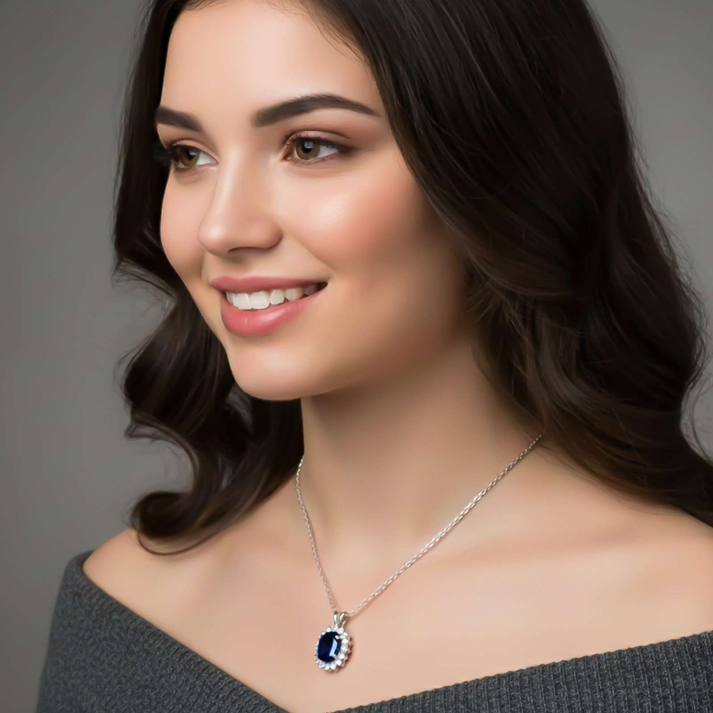 Silver Glory Sapphire Pendant