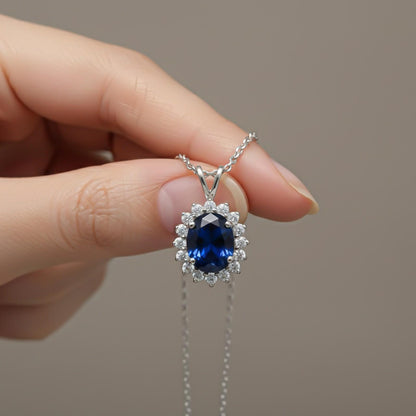 Silver Glory Sapphire Pendant