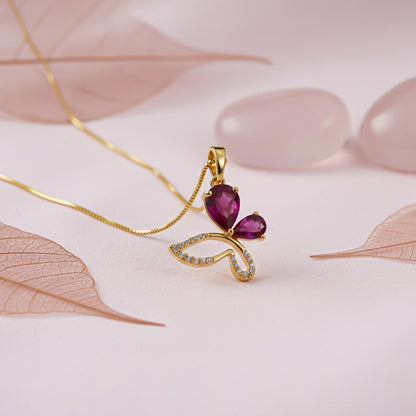 Golden Butterfly Ruby Pendant