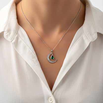 Silver Eclipse Crescent Moon Pendant