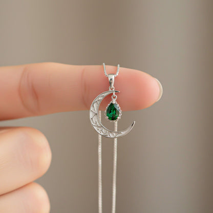 Silver Eclipse Crescent Moon Pendant