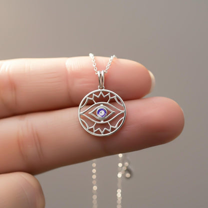 Silver Evil Eye Charm Pendant