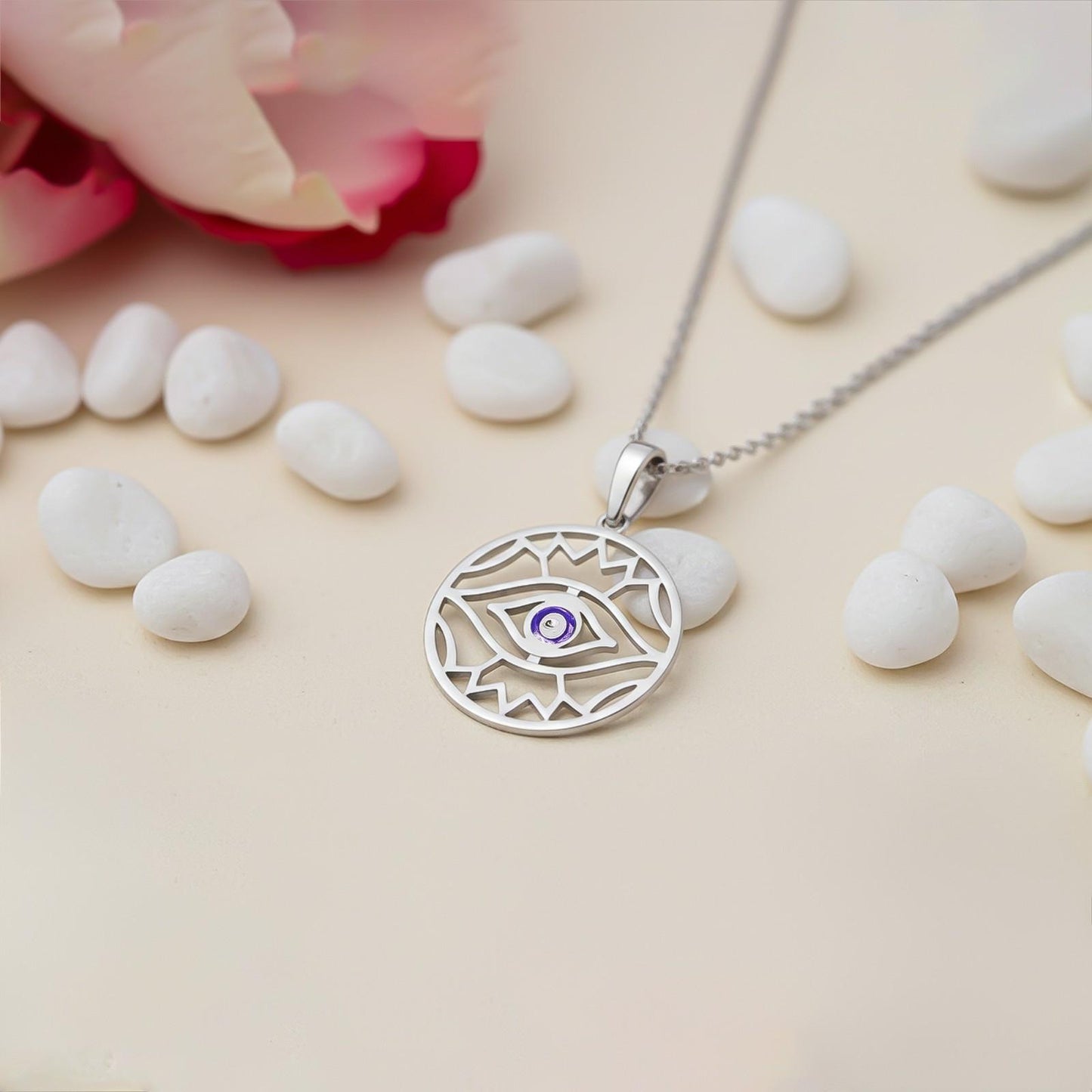 Silver Evil Eye Charm Pendant