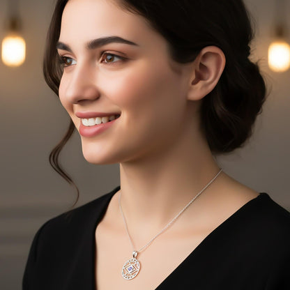 Silver Evil Eye Charm Pendant