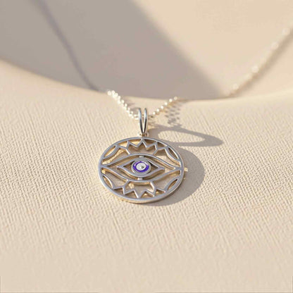 Silver Evil Eye Charm Pendant