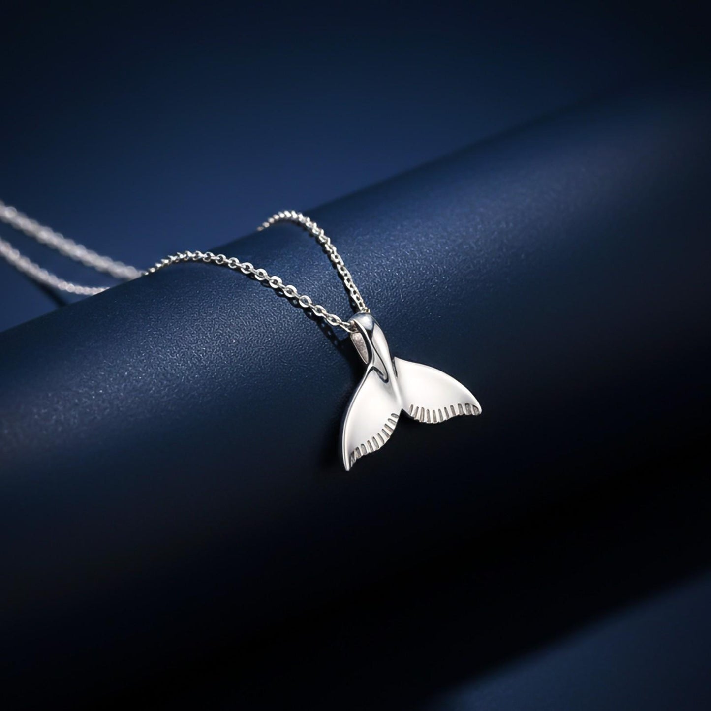 Silver Whale Tale Pendant