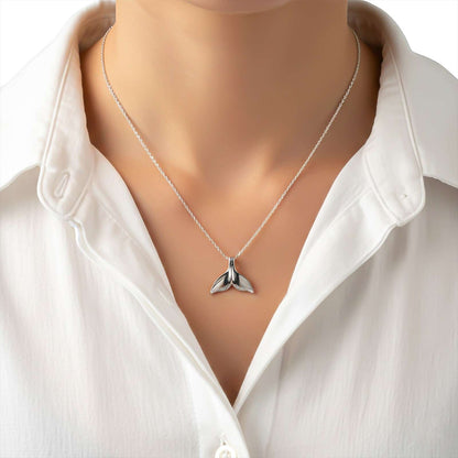 Silver Whale Tale Pendant