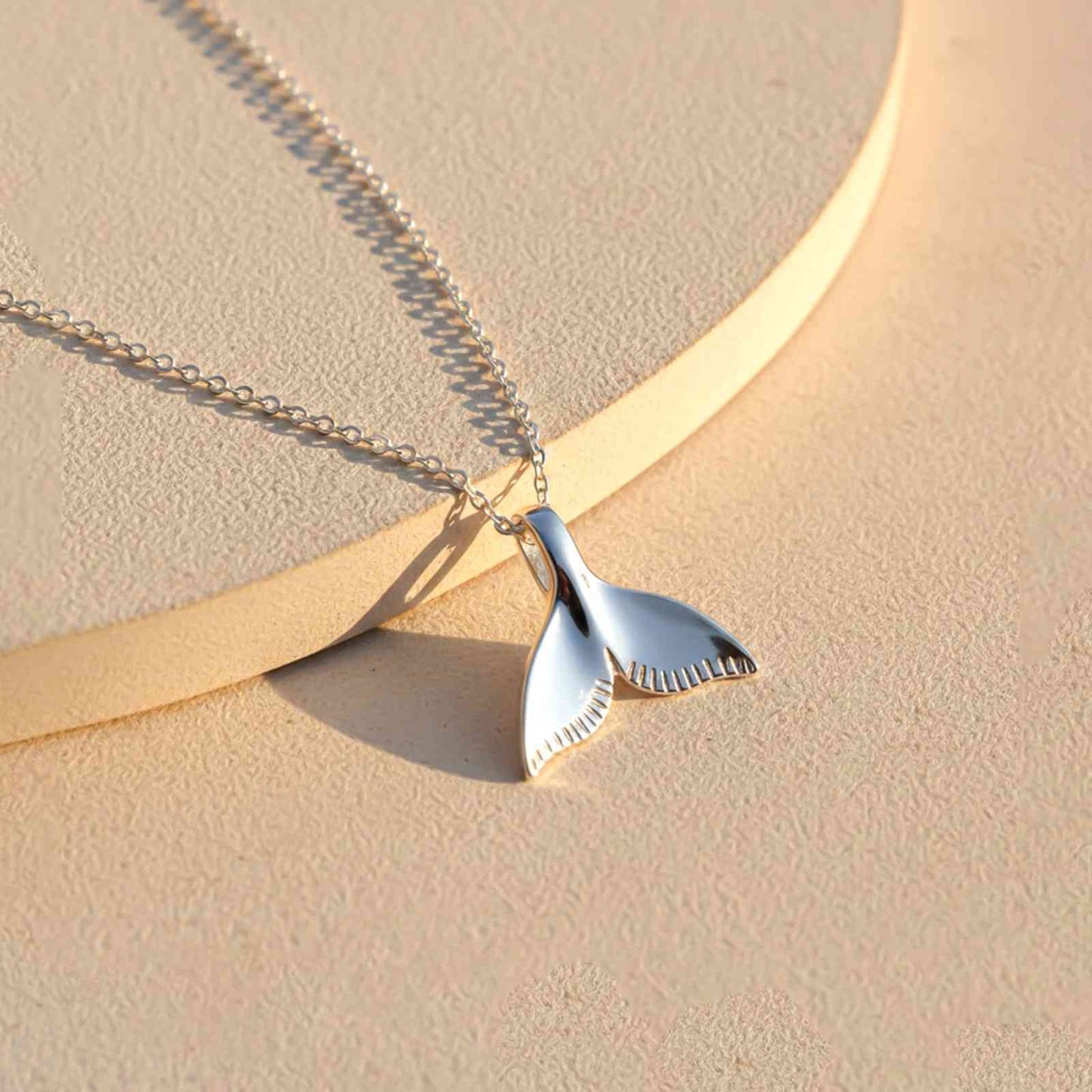 Silver Whale Tale Pendant
