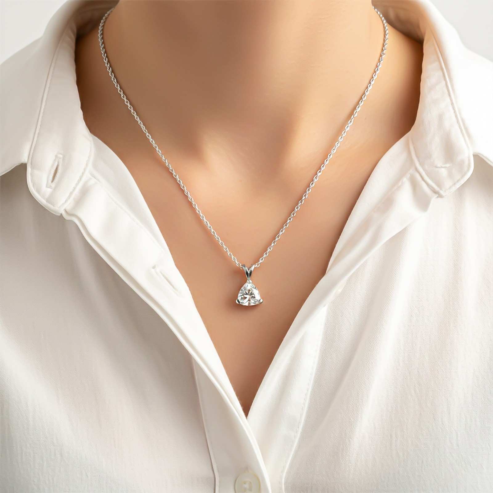 Silver Trillion Dazzling Pendant