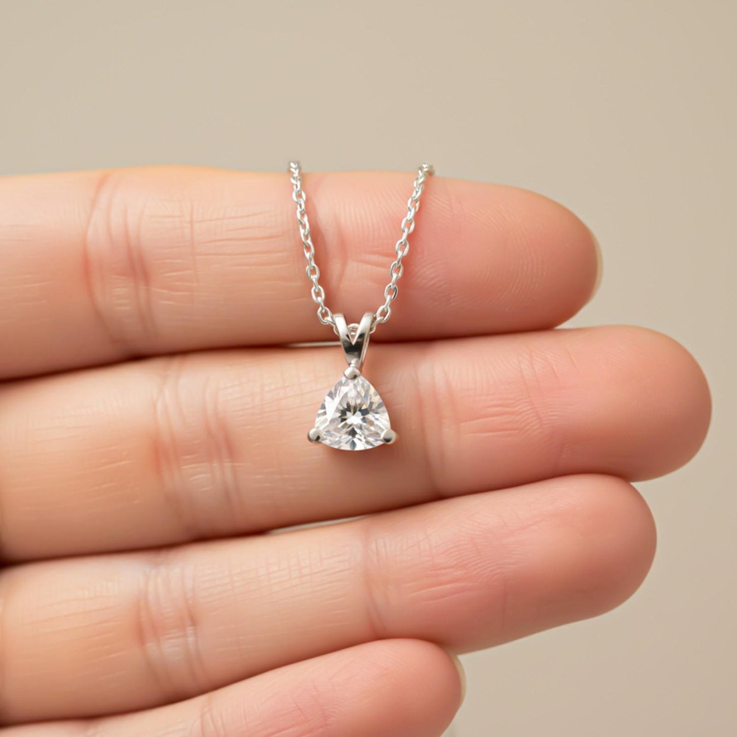 Silver Trillion Dazzling Pendant