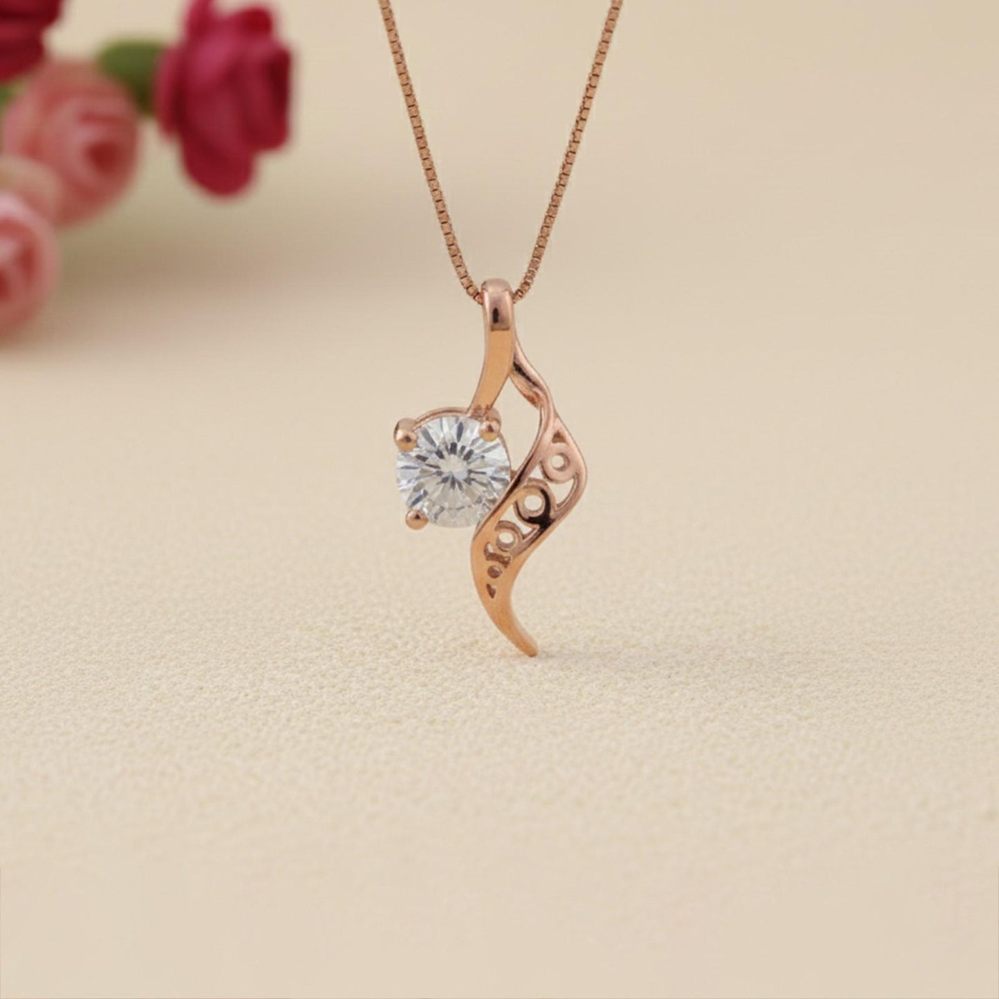 Rose Gold Strand Pendant For Girls