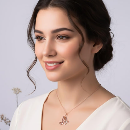 Rose Gold Flying Dove Pendant