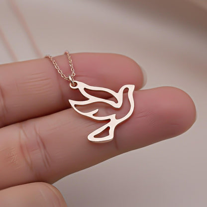 Rose Gold Flying Dove Pendant