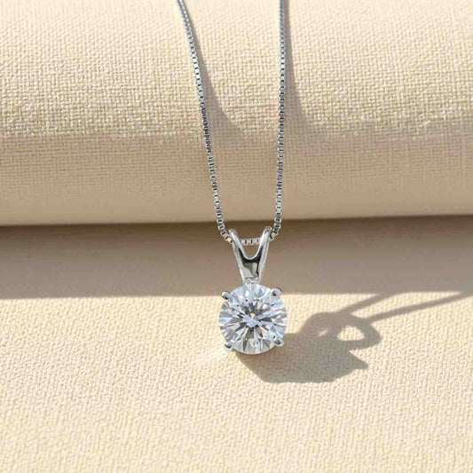 Silver Round Classic Pendant With Chain