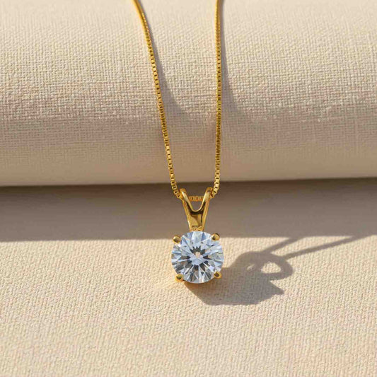 Golden Round Classic Pendant With Chain