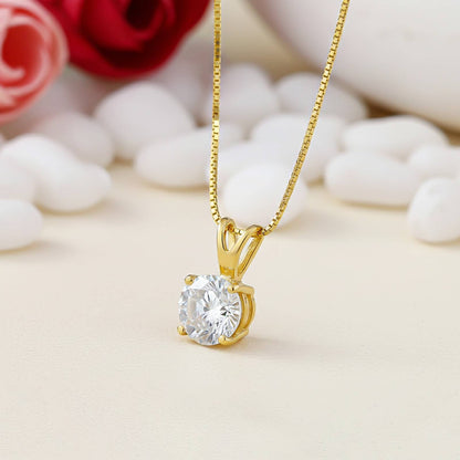 Golden Round Classic Pendant With Chain