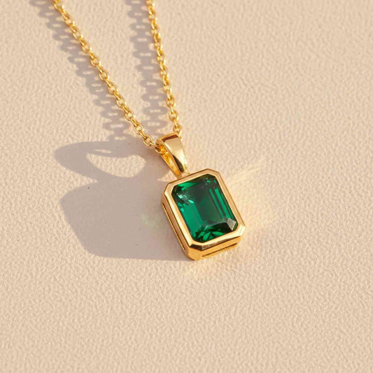 Golden Evergreen Solitaire Pendant