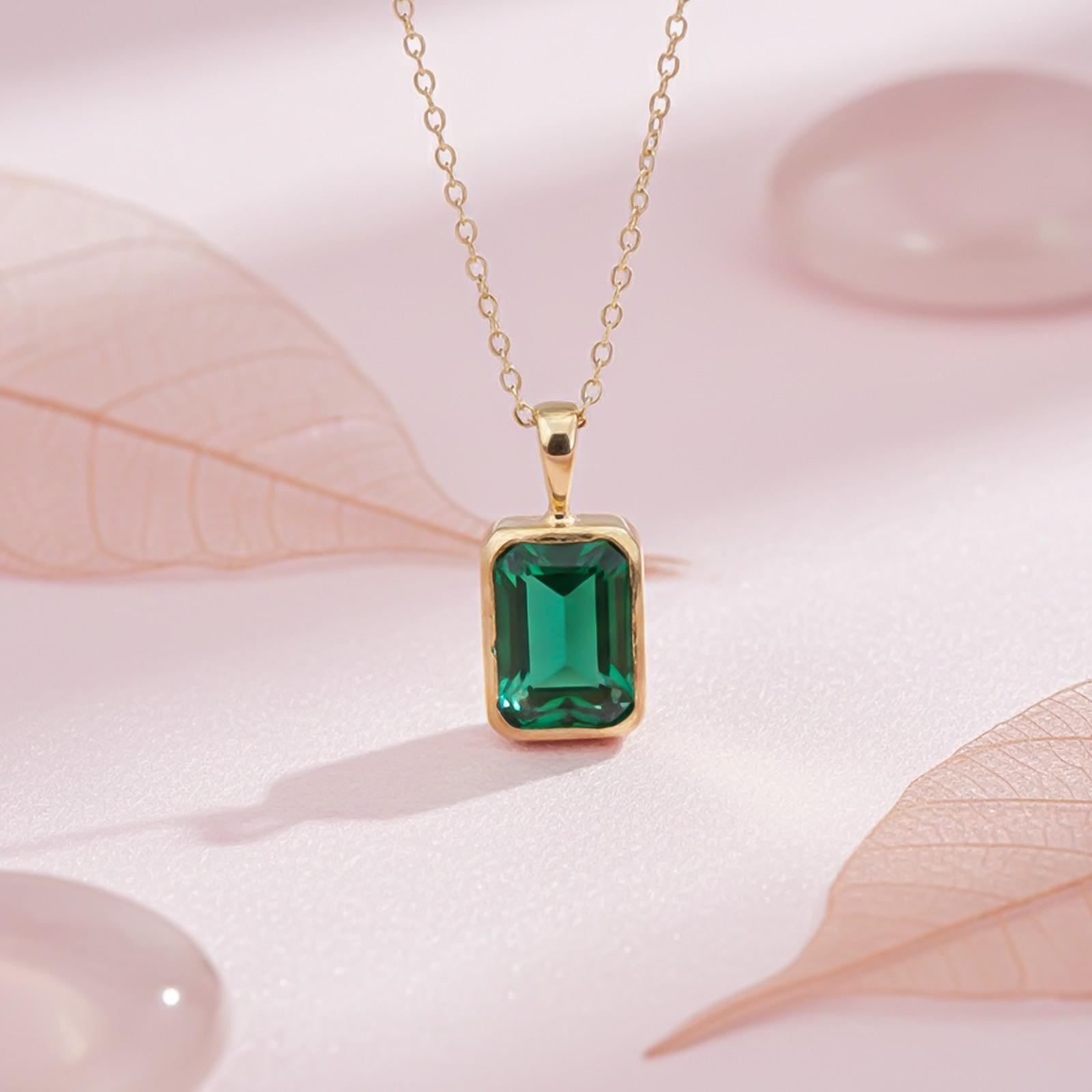 Golden Evergreen Solitaire Pendant