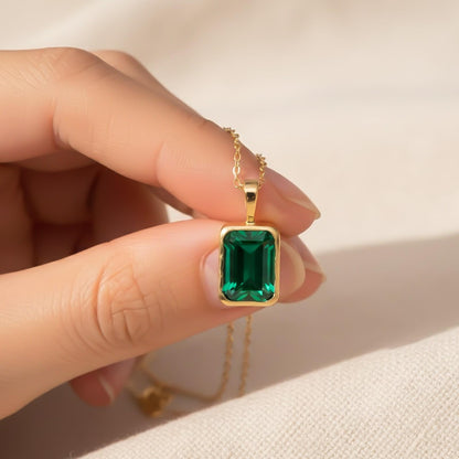 Golden Evergreen Solitaire Pendant