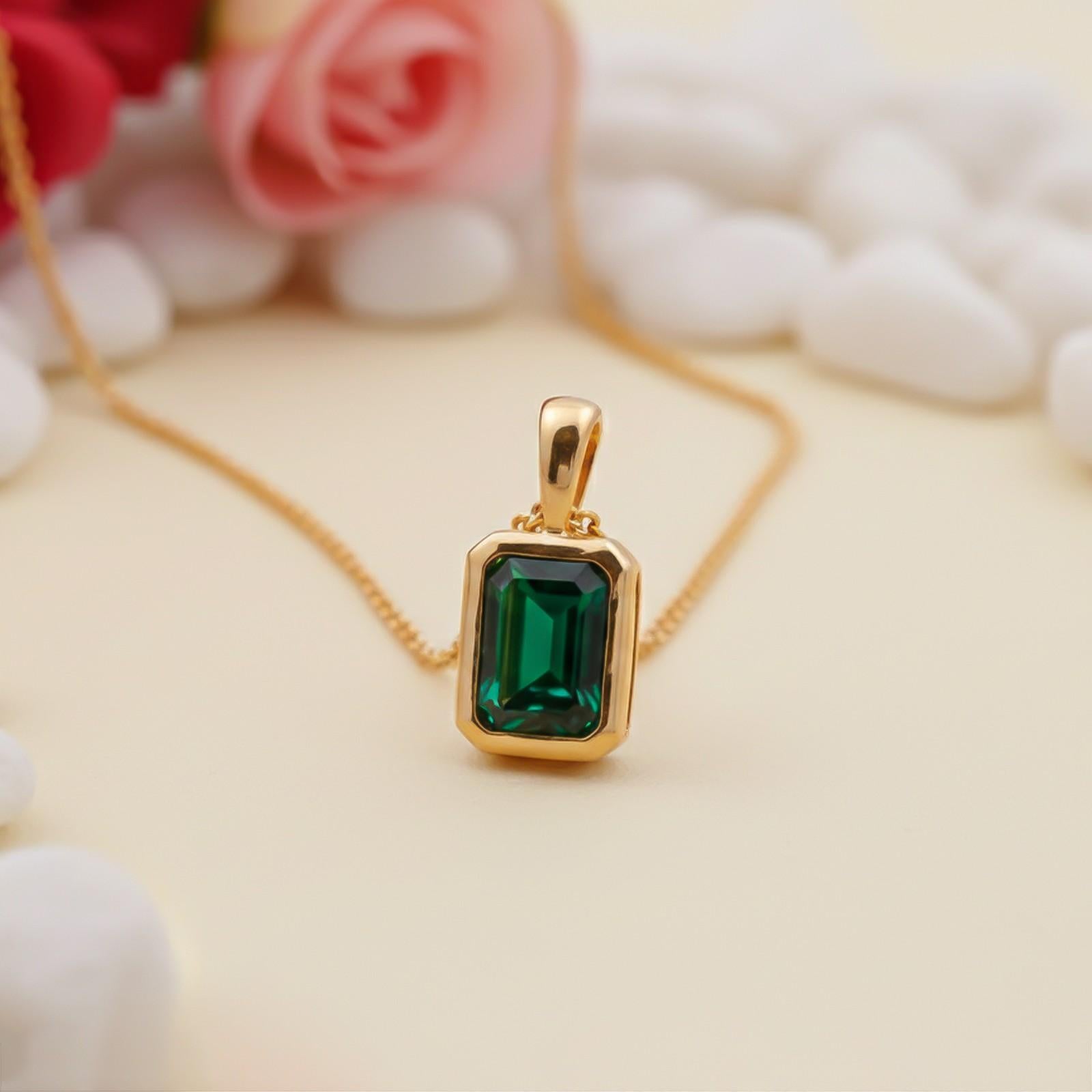 Golden Evergreen Solitaire Pendant