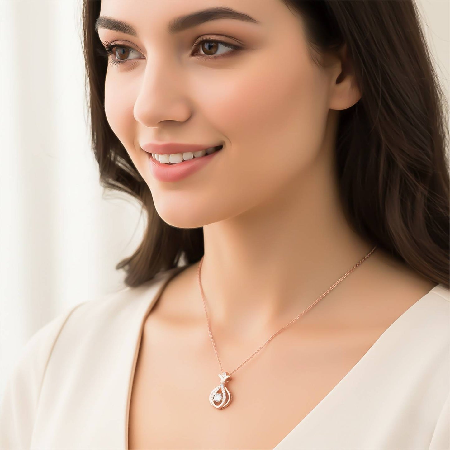 Rose Gold Water Drop Pendant