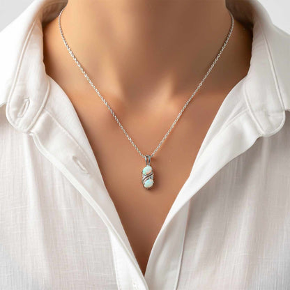 Silver Swirl Twisted Opal Pendant