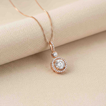 Rose Gold Drizzle Halo Pendant