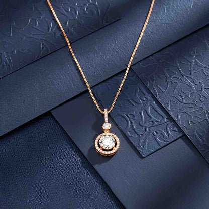 Rose Gold Drizzle Halo Pendant