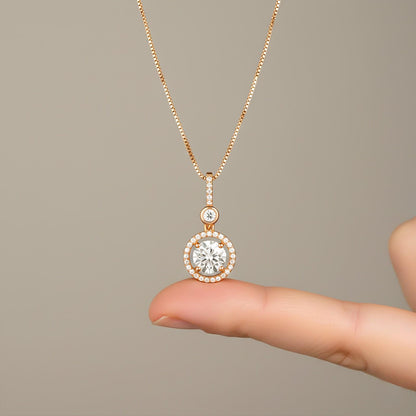 Rose Gold Drizzle Halo Pendant