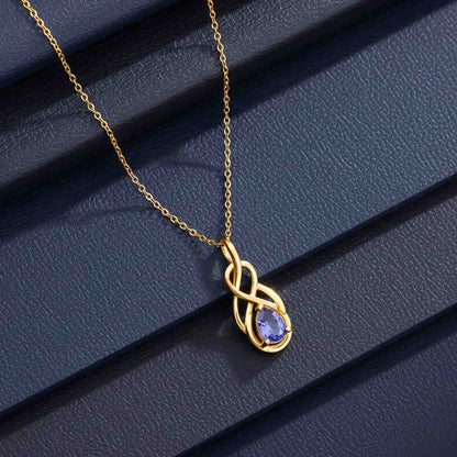 Golden Sapphire Infinity knot Pendant