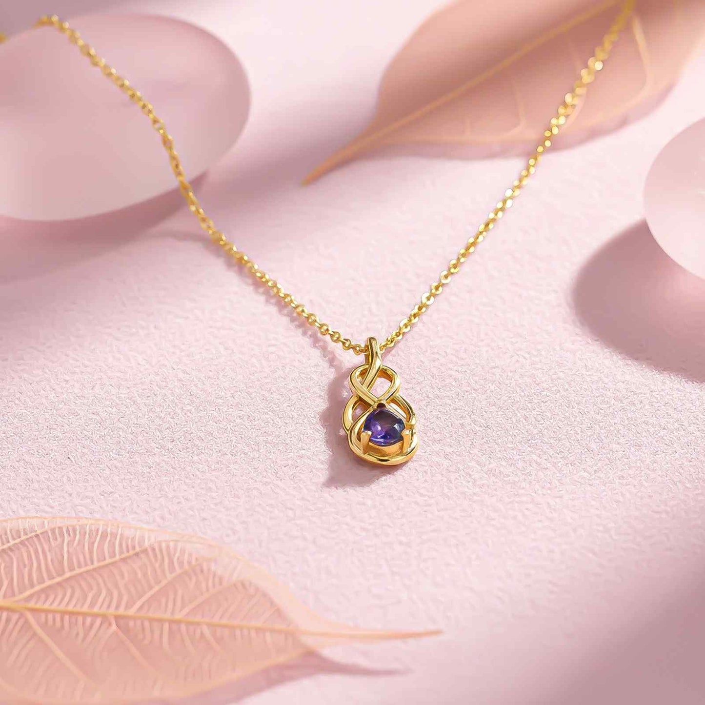Golden Sapphire Infinity knot Pendant