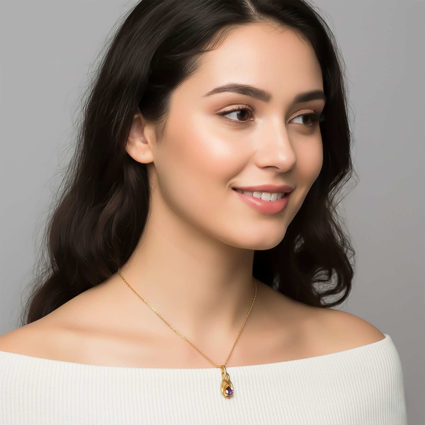 Golden Sapphire Infinity knot Pendant