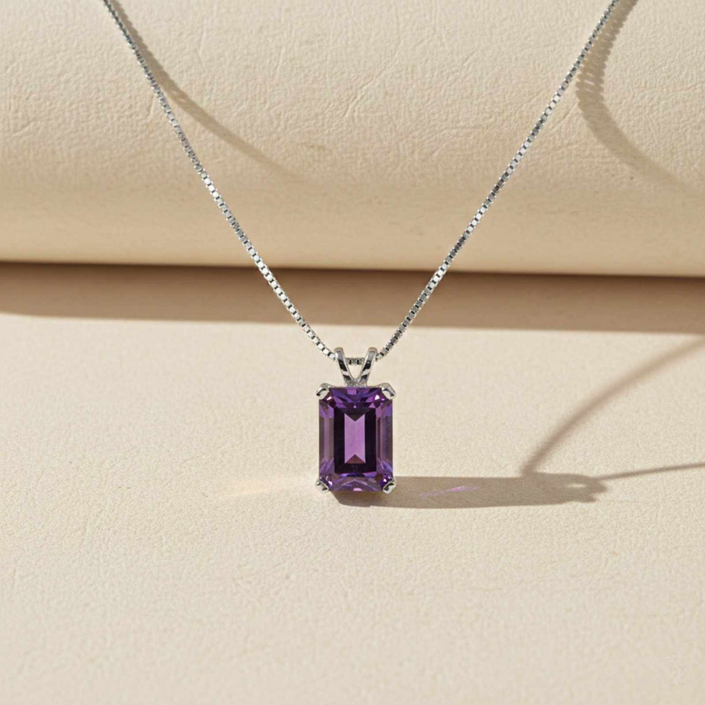 Silver Amethyst Minimalist Pendant