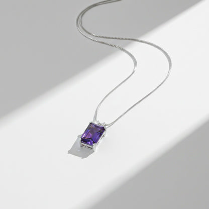 Silver Amethyst Minimalist Pendant