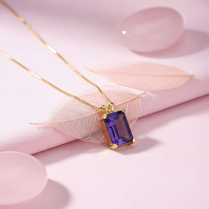 Golden Amethyst Minimalist Pendant