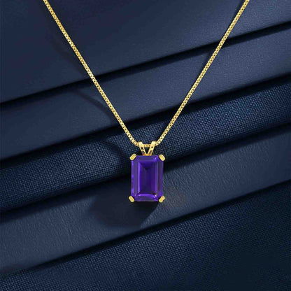 Golden Amethyst Minimalist Pendant