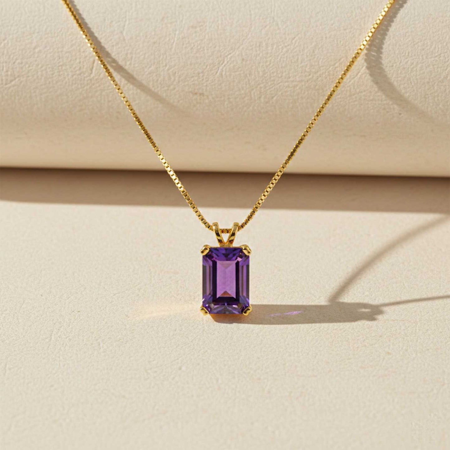Golden Amethyst Minimalist Pendant